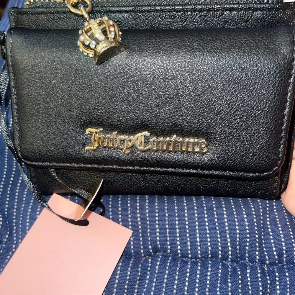 Juicy Couture Pink and Black Princess Charm Wrislet w/Dual Fold